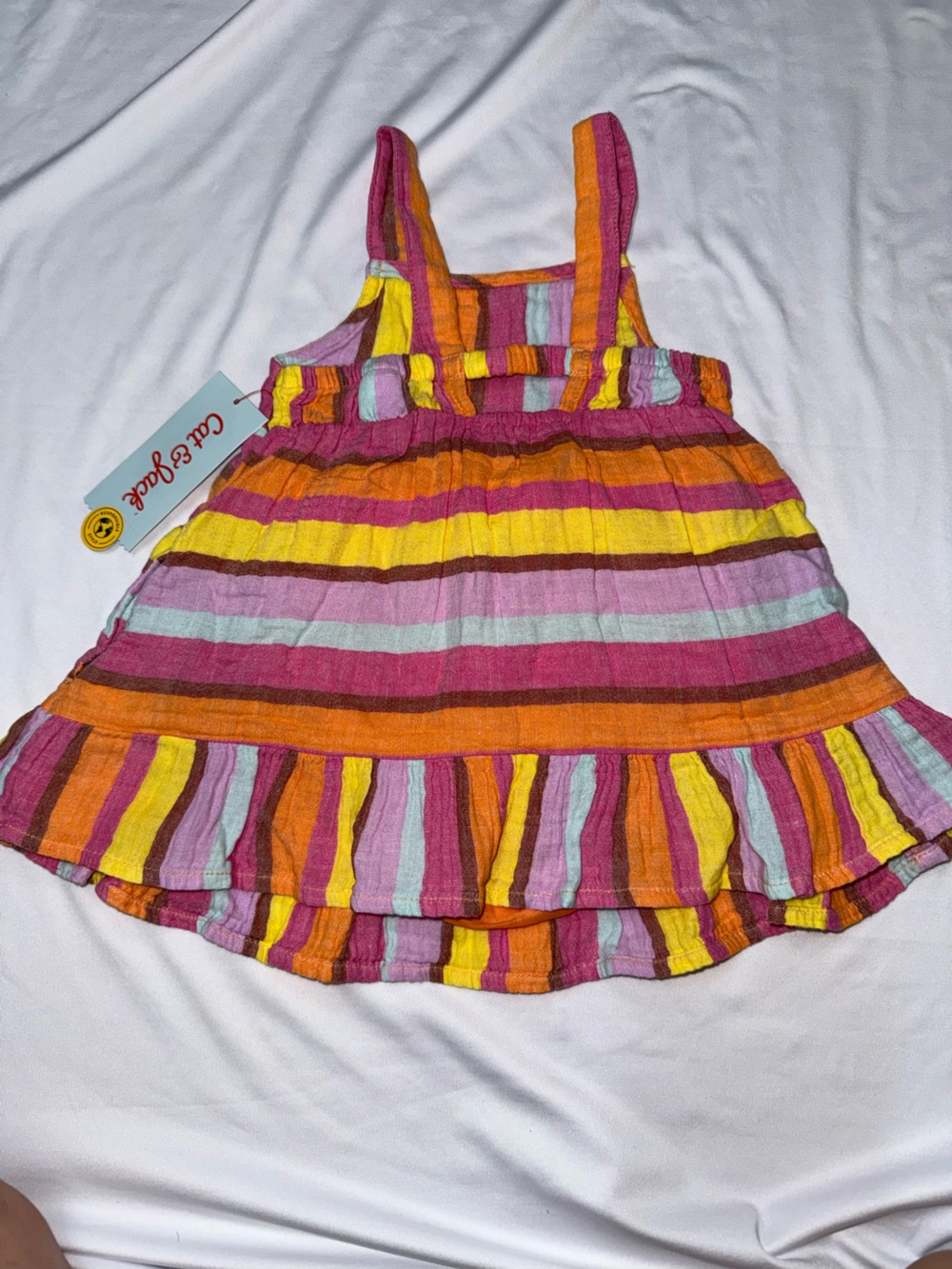 Colorful Striped Ruffle Sundress Tank - Picture 3 of 6